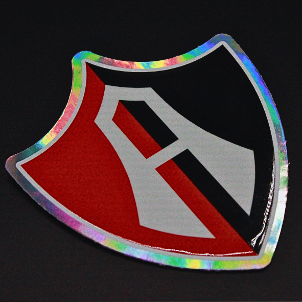 STICKER ESCUDO ATLAS FC EN VINIL HOLOGRÁFICO-2