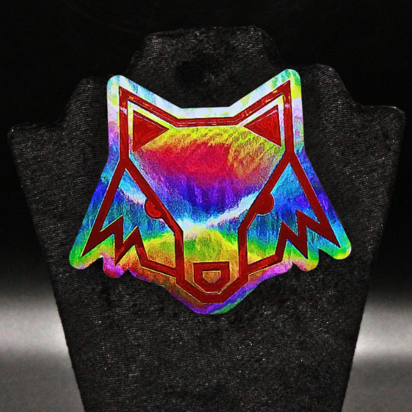 STICKER ZORRO EN VINIL HOLOGRÁFICO