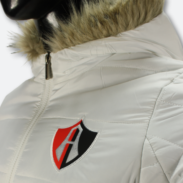 CHAMARRA PUFF COMFY ALL WHITE PARA DAMA ATLAS FC-3