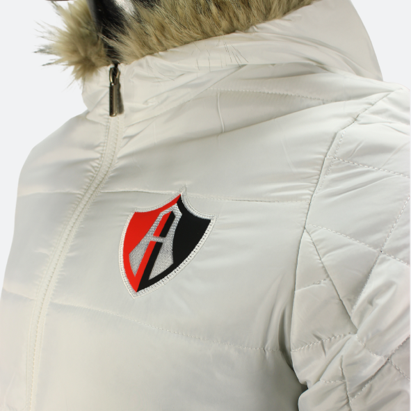 CHAMARRA PUFF COMFY ALL WHITE PARA DAMA ATLAS FC-4