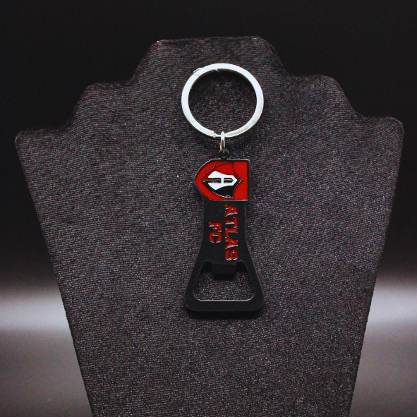 LLAVERO DESTAPADOR ESCUDO ATLAS FC NEGRO - Rojinegros