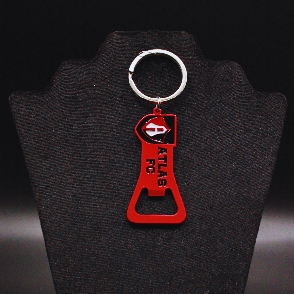 LLAVERO DESTAPADOR ESCUDO ATLAS FC ROJO - Rojinegros