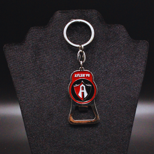 LLAVERO ATLAS FC ESCUDO CON DESTAPADOR - Rojinegros