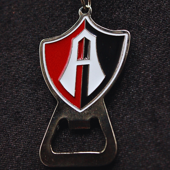 LLAVERO CON DESTAPADOR ESCUDO ATLAS FC PLATA-4