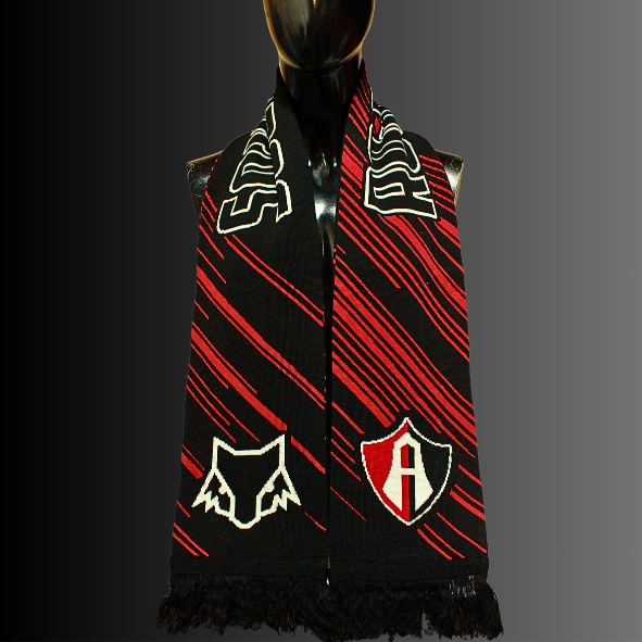 BUFANDA TRADICIONAL ESCUDO ATLAS FC ROJINEGRA