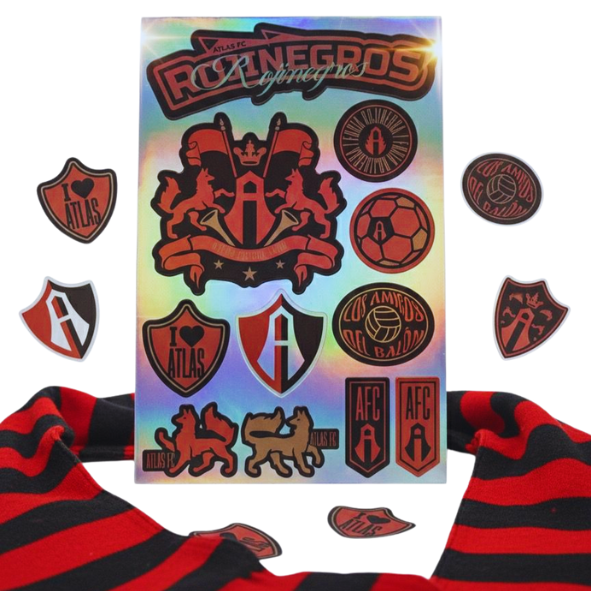 PLANTILLA DE STICKERS HOLOGRÁFICOS ATLAS FC-2