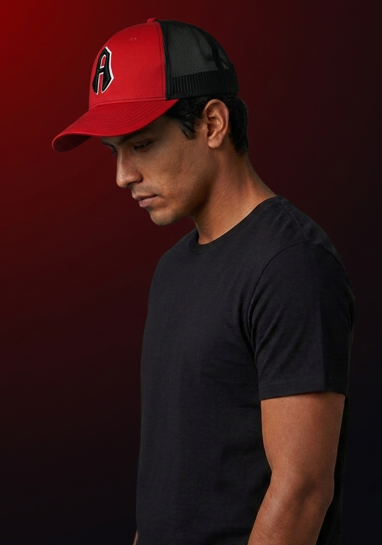 GORRA ROJINEGRA EMBLEMA ATLAS FC