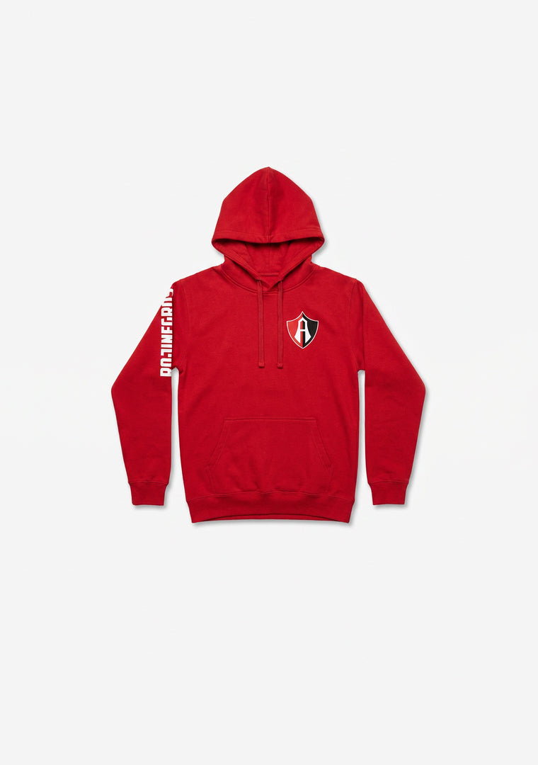 HOODIE ROJA CON CAPUCHA ATLAS FC