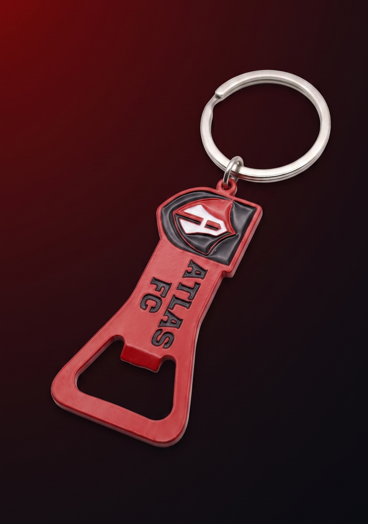 LLAVERO DESTAPADOR ESCUDO ATLAS FC ROJO