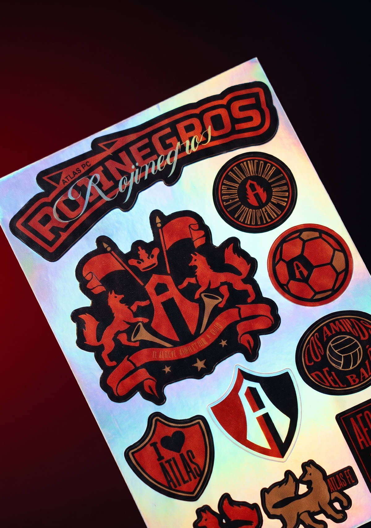 PLANTILLA DE STICKERS HOLOGRÁFICOS ATLAS FC