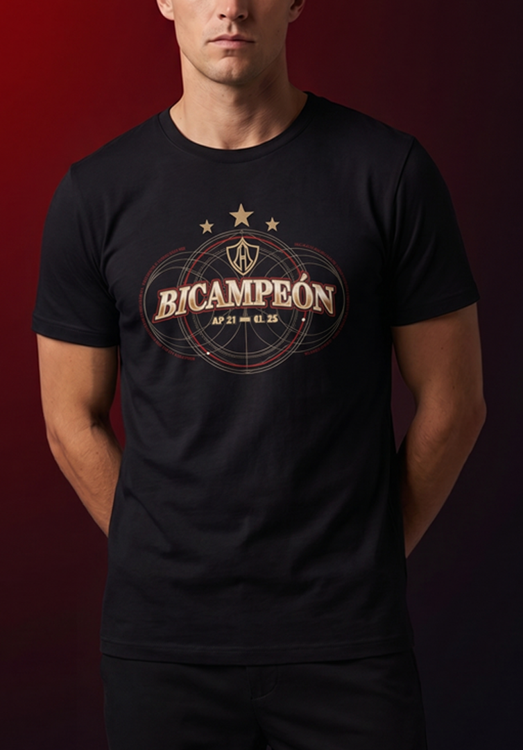 PLAYERA CONMEMORATIVA ATLAS FC  BICAMPEÓN AP21-CL22