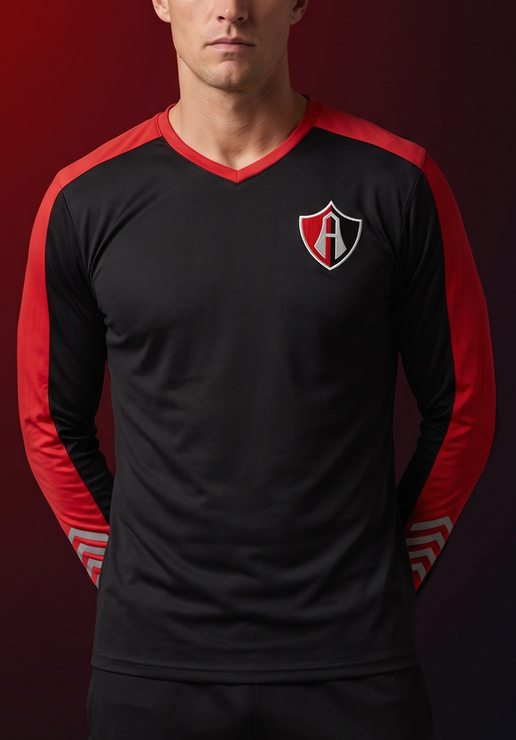 PLAYERA DE COMPRESION URBAN RED AND BLACK ATLAS FC-thumbmail-2