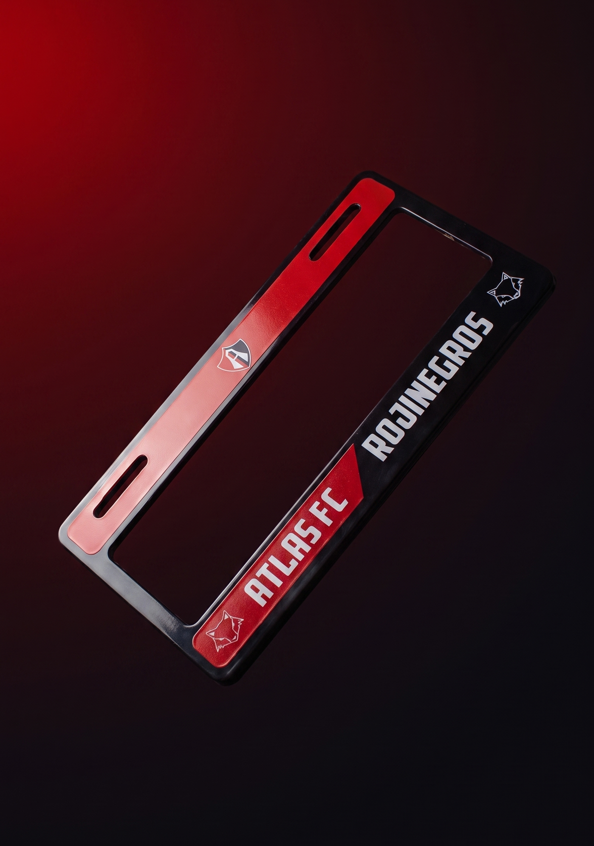 PORTA PLACAS ATLAS FC ROJINEGROS