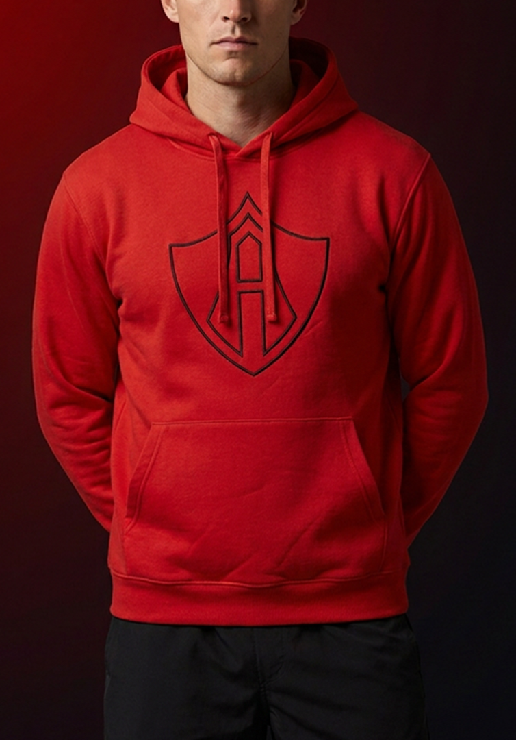 SUDADERA CERRADA ATLAS FC ESCUDO RED