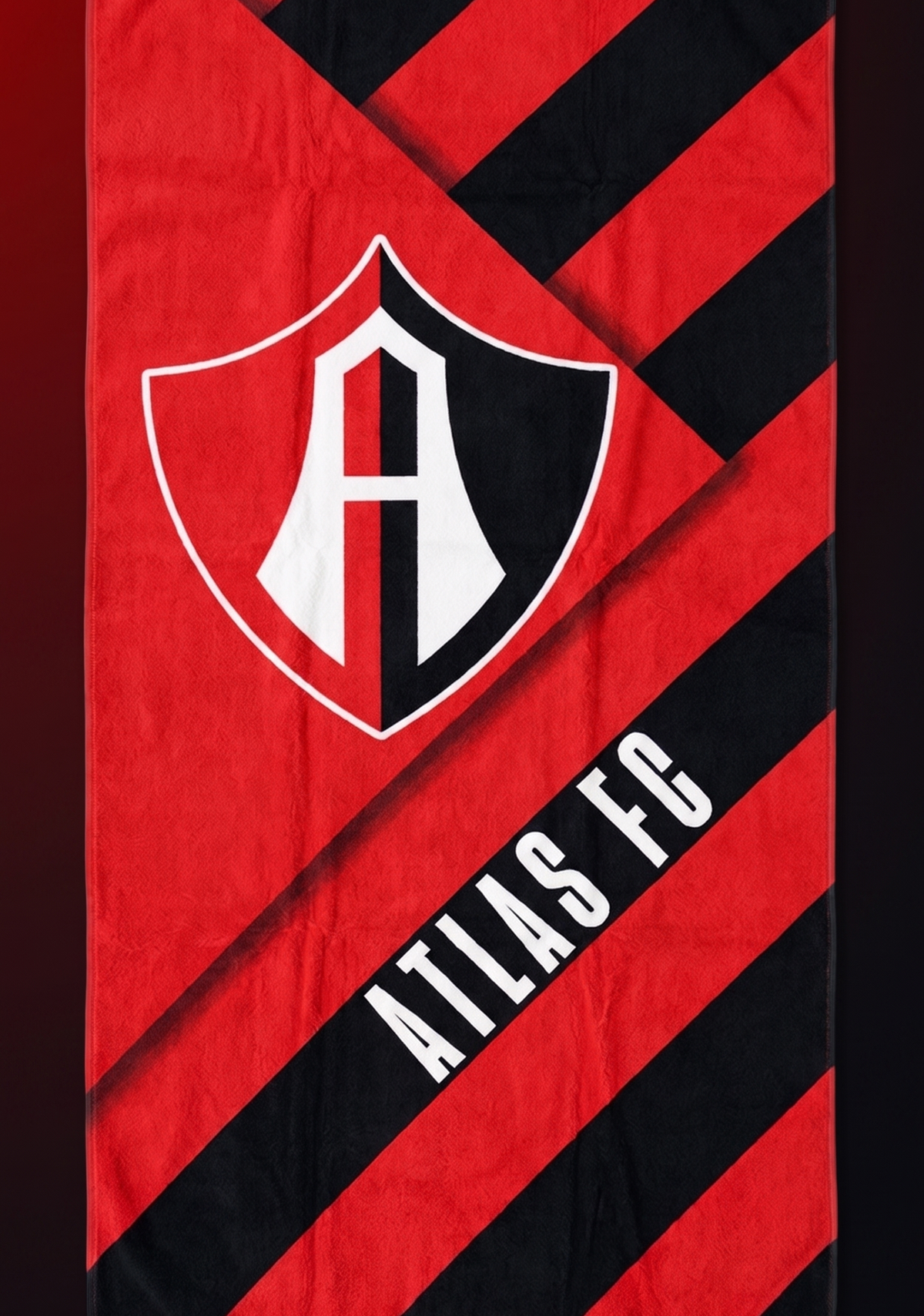 TOALLA ESCUDO ATLAS FC ROJINEGROS