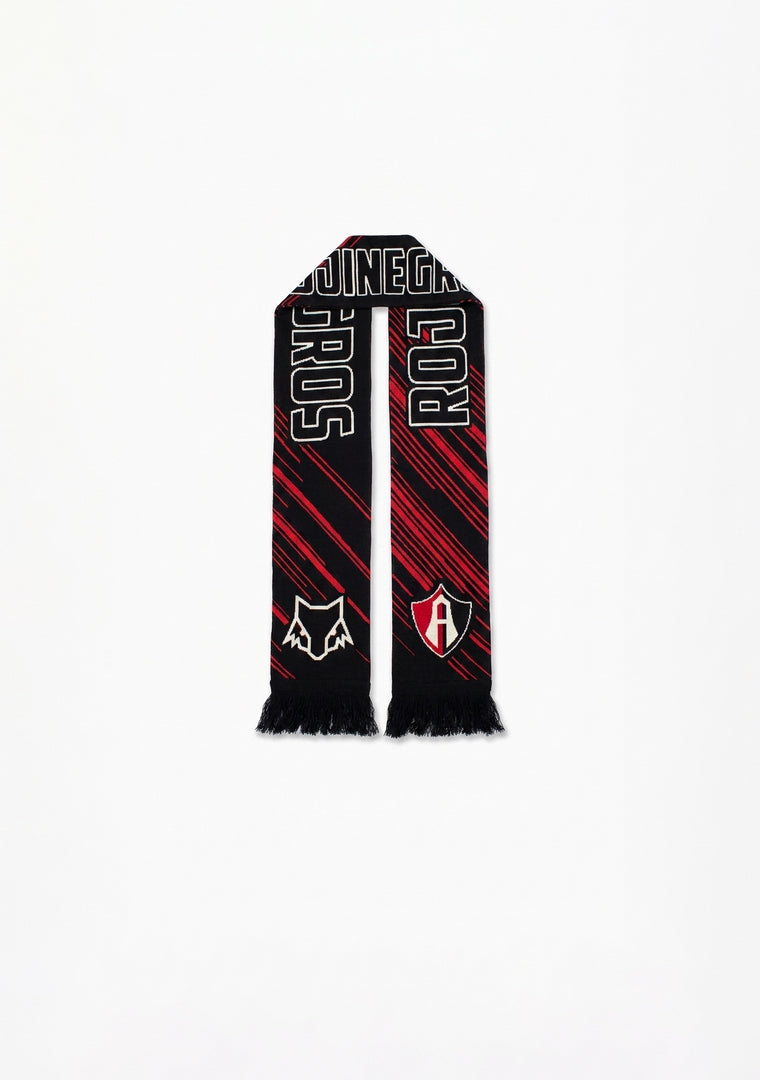 BUFANDA TRADICIONAL ESCUDO ATLAS FC ROJINEGRA