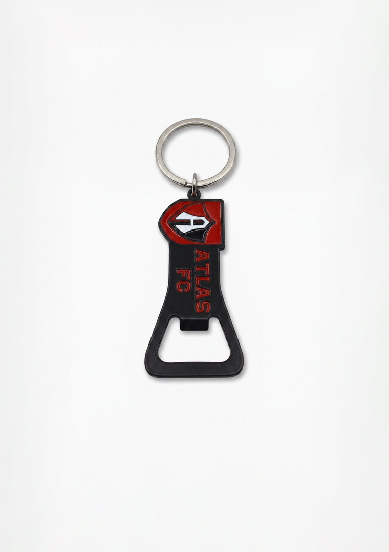 LLAVERO DESTAPADOR ESCUDO ATLAS FC NEGRO