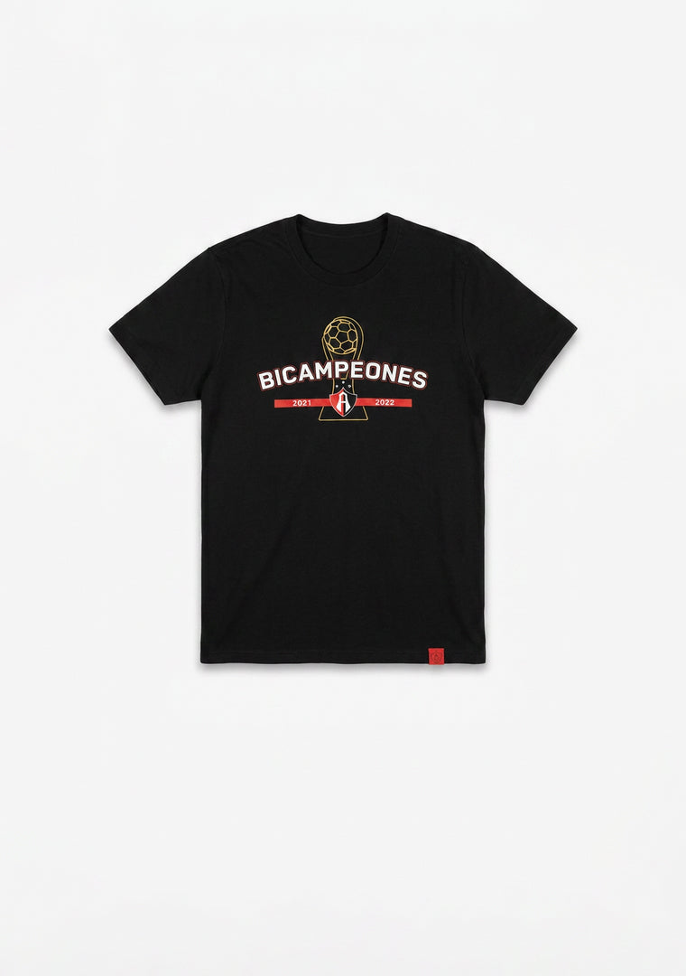PLAYERA ATLAS FC BICAMPEÓN EN COLOR NEGRO