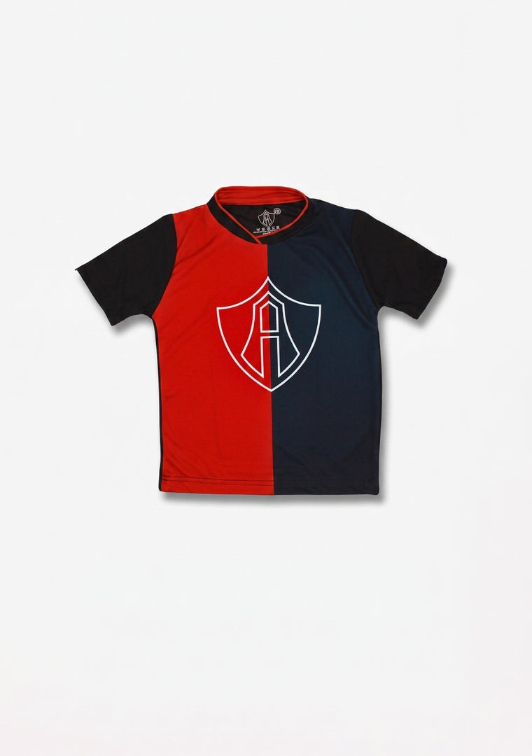PLAYERA ROJINEGRA ESCUDO ATLAS FC PARA NIÑO