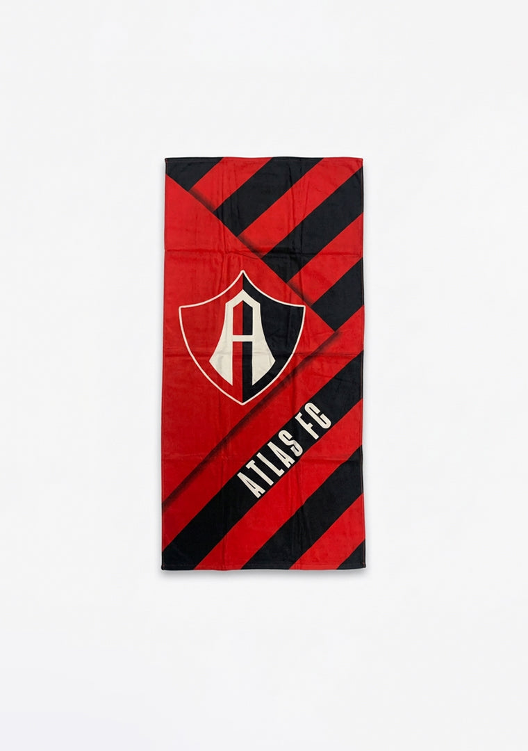 TOALLA ESCUDO ATLAS FC ROJINEGROS