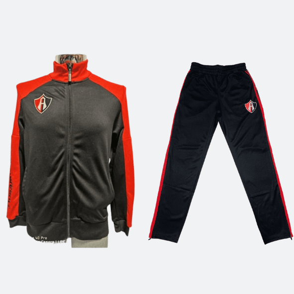 CONJUNTO PANTS ATLAS FC NEGRO/ROJO ADULTO - Rojinegros