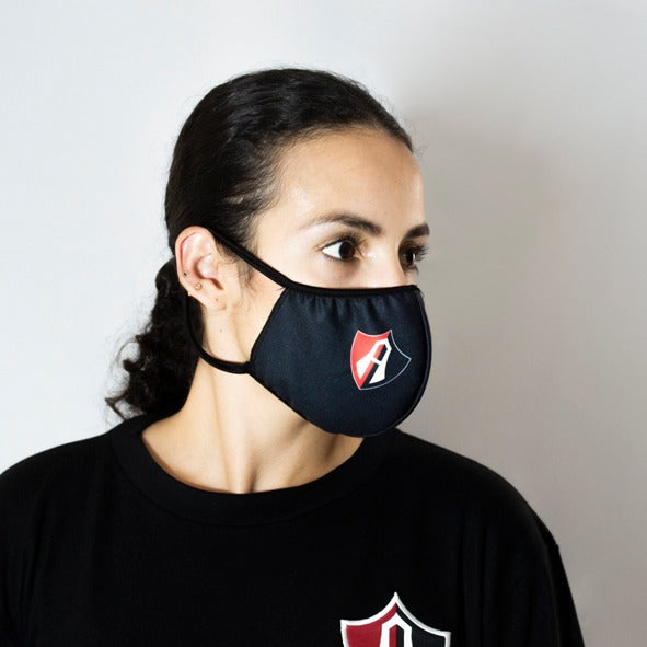 CUBREBOCAS ESCUDO ATLAS FC NEGRO - Rojinegros