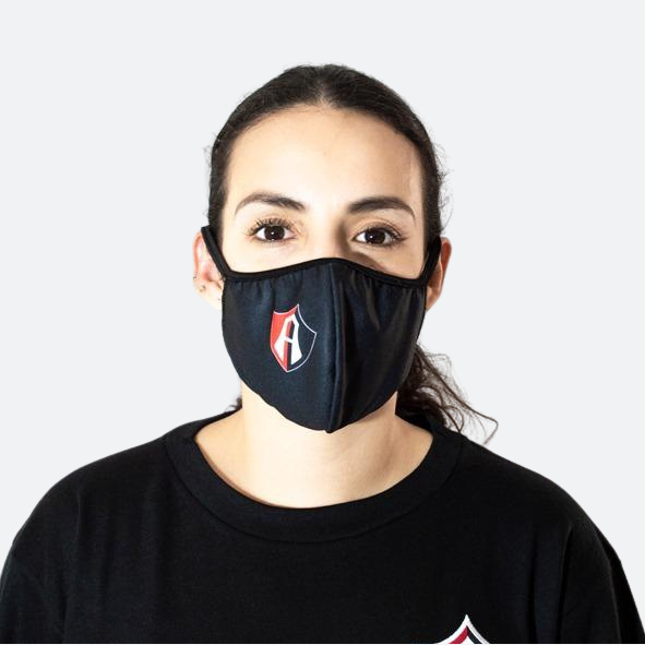 CUBREBOCAS ESCUDO ATLAS FC NEGRO - Rojinegros